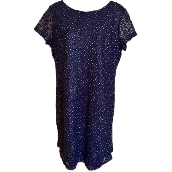 The LIMITED Celestial Dress Deep River Blue Embroidered w Metallic Silver Thread - Picture 6 of 9